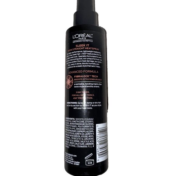 Loreal Paris Sleek It Iron Straight Heat Spray 3 Day Sleek New - Picture 4 of 6